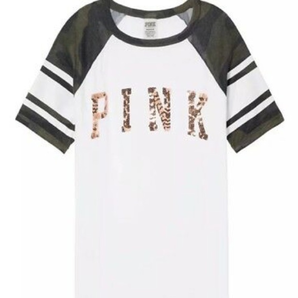 VS PINK Camo Bling Tee